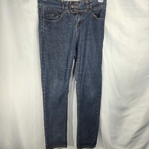 Fashion Bug Blue Straight Leg 3 Button & Zipper Fly Denim Jeans Size 8